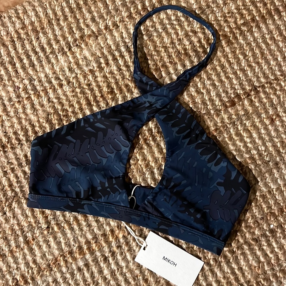 MIKOH Taha’a High Neck Wrap around halter top in Lei NWT